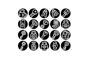 Security access keys and lock icons, a Technology Illustration by pikepicture