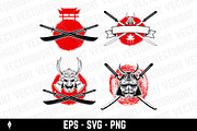 Set of samurai karate school labels., an Object Illustration by Vectorhight