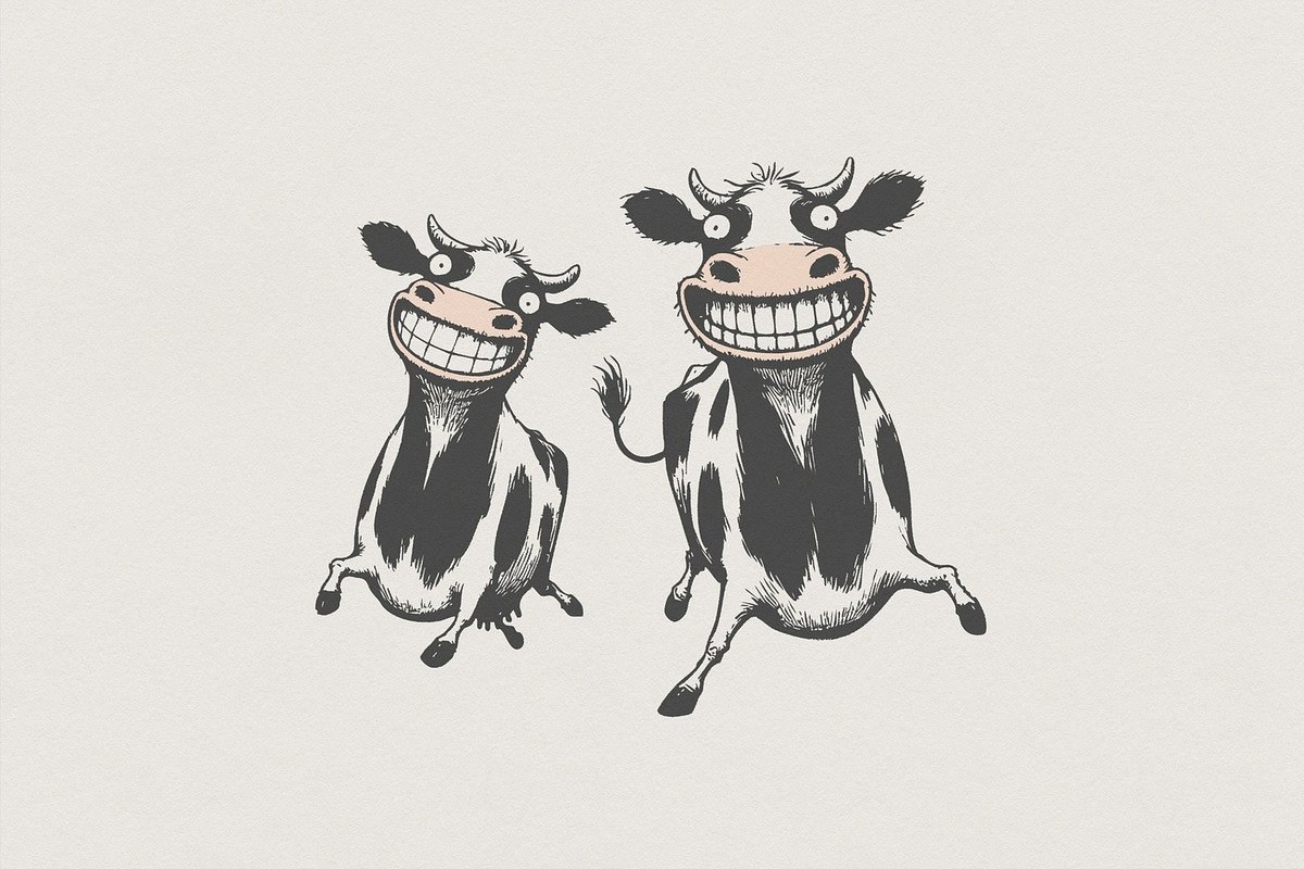 Grinning Cow PNG, Funny Cartoon Cow, an Illustration by SharpMarketplace (Photo 1 of 9)