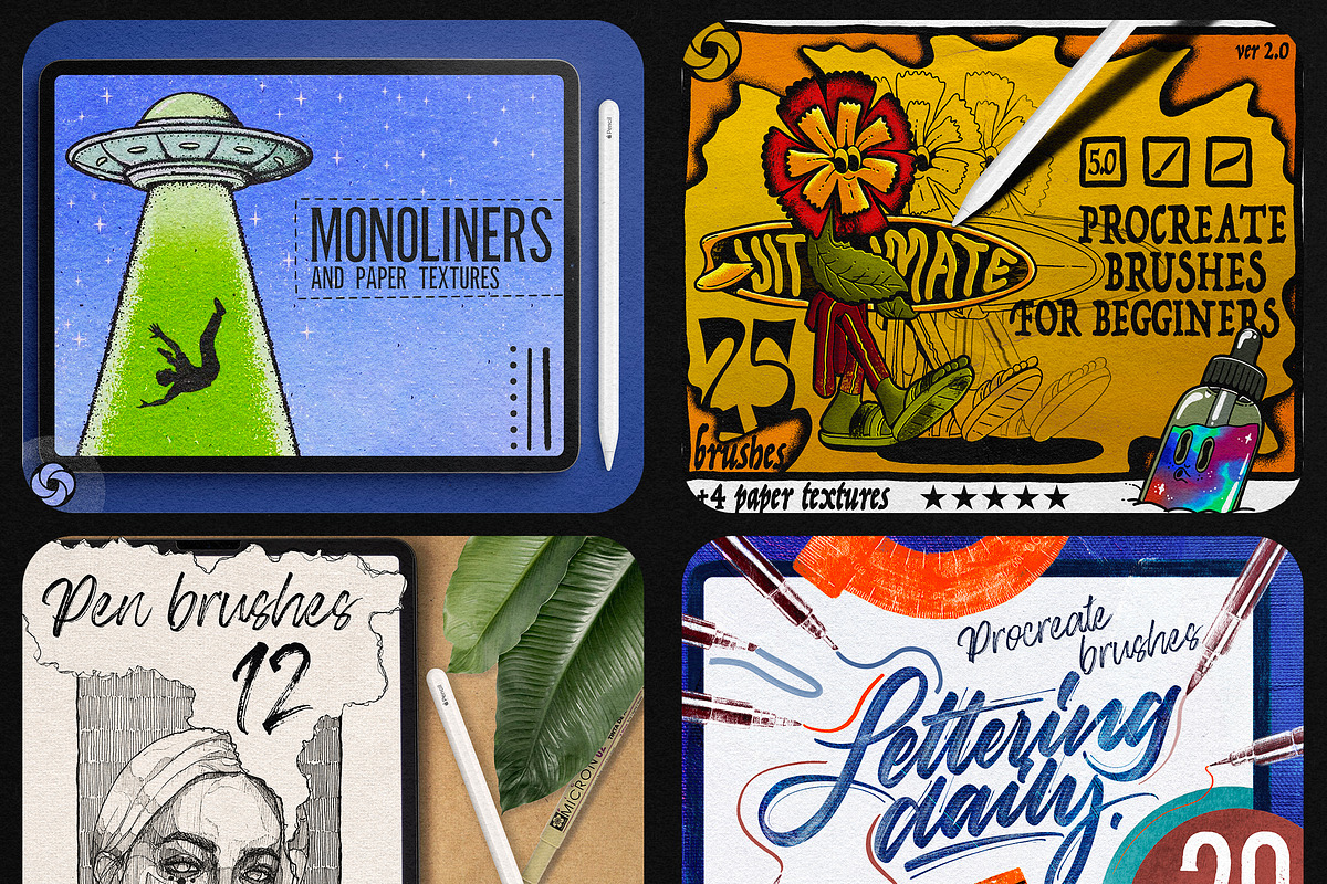 650 Procreate Brushes Mega Bundle, a Brush Add-On by BrushArchive (Photo 4 of 7)