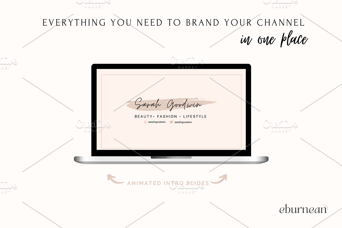 Beige Canva Youtube Branding Kit, a Social Media Template by Studio Eburnean (Photo 3 of 5)