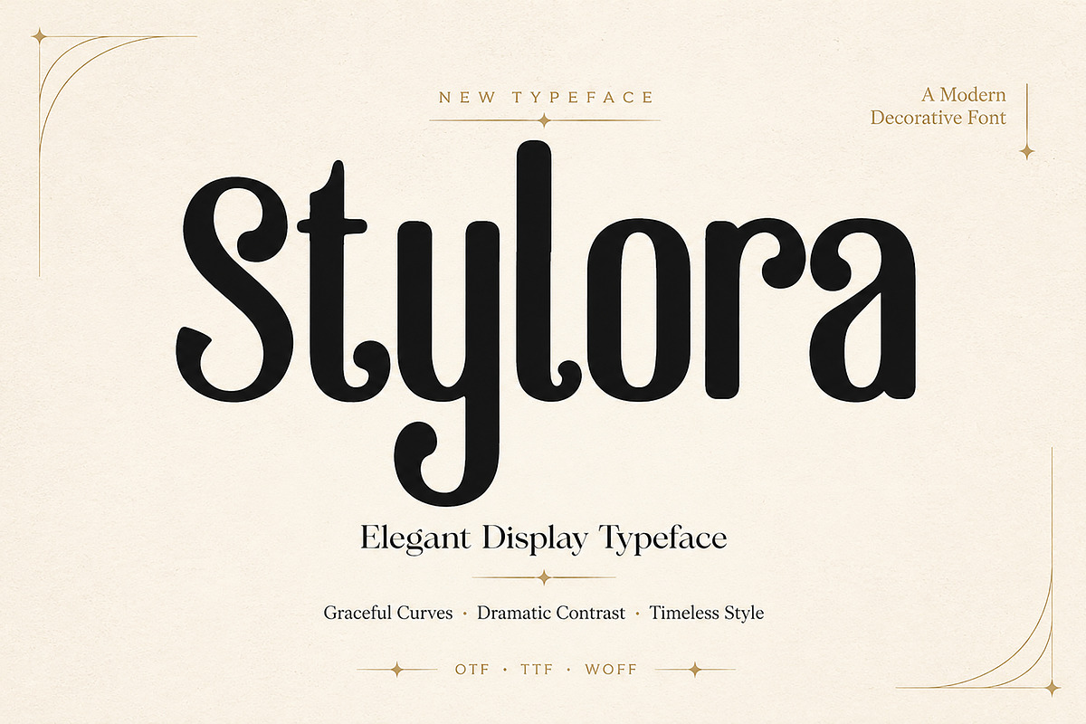 Stylora – Elegant Display Typeface, a Script Font by Wow Magic (Photo 1 of 3)