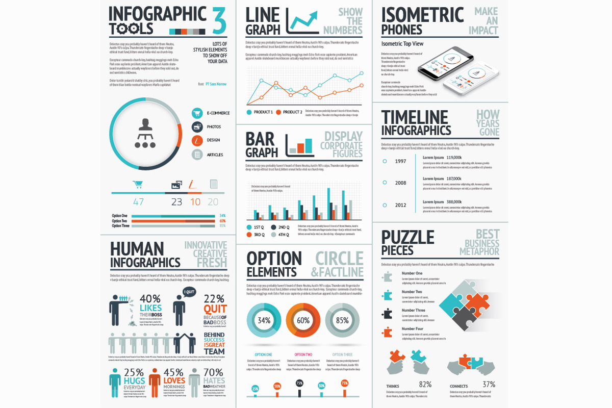 Infographic Tools Set 3 Recolored, a Technology Illustration by Infographic Template Shop