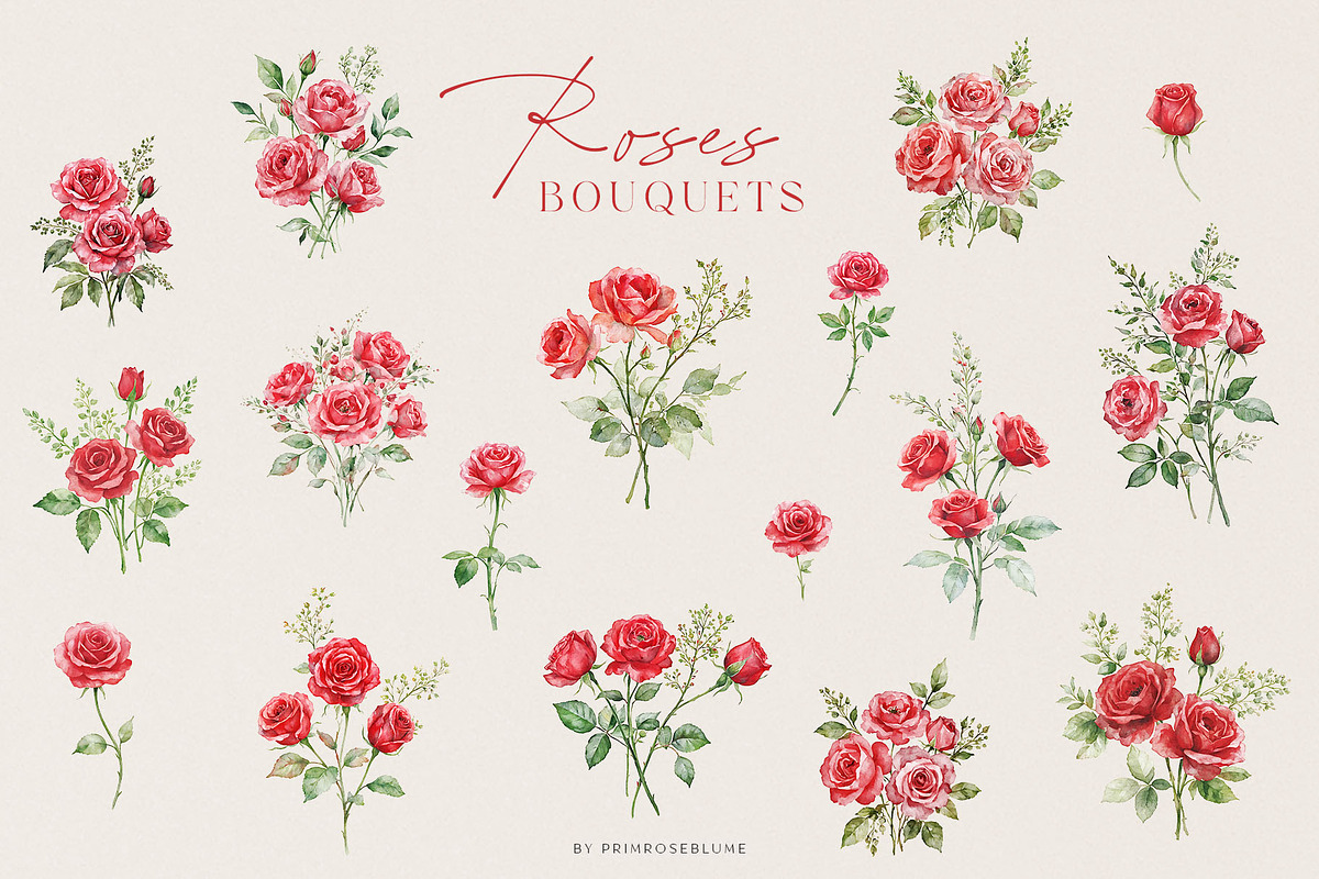 Watercolor Valentine's Day Clipart, a Decorative Illustration by Primrose Blume (Photo 3 of 7)