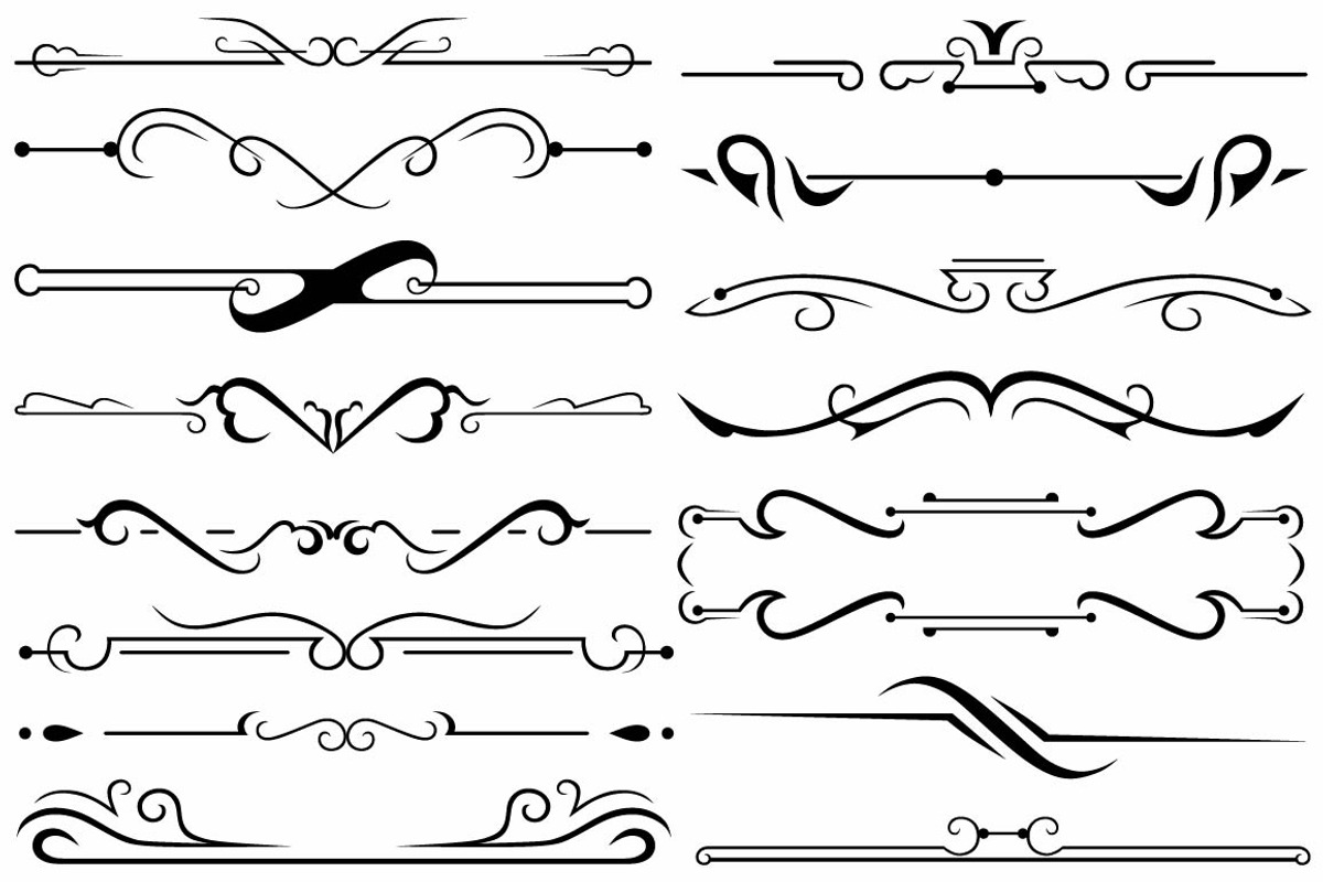 Vector set ornaments 38, a Pattern Graphic by LineworkStock