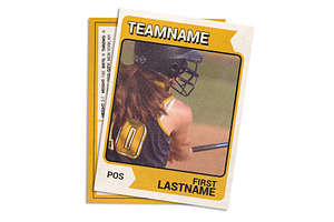 Retro 70s Baseball Card Template