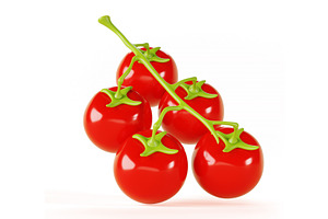 Tomato Cherry On Branch 3d Render