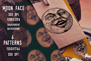Moon Face Graphic & Patterns, a Decorative Illustration by ZiziMarket (Thumbnail 2 of 5)