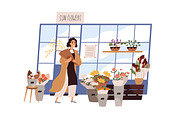 Florists working at flower shop set, a Person Illustration by Good Studio (Thumbnail 4 of 9)