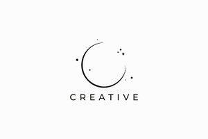 Logo Crescent Moon or Solar Eclipse, a Branding & Logo Template by Signatoro
