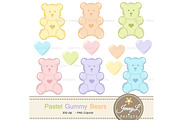 Pastel Gummy Bear Digital Papers, a Pattern Graphic by JennyL Designs (Thumbnail 2 of 6)