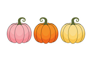 Harvest Pumpkin Variety Set vector, a Food Illustration by Unique Design Team