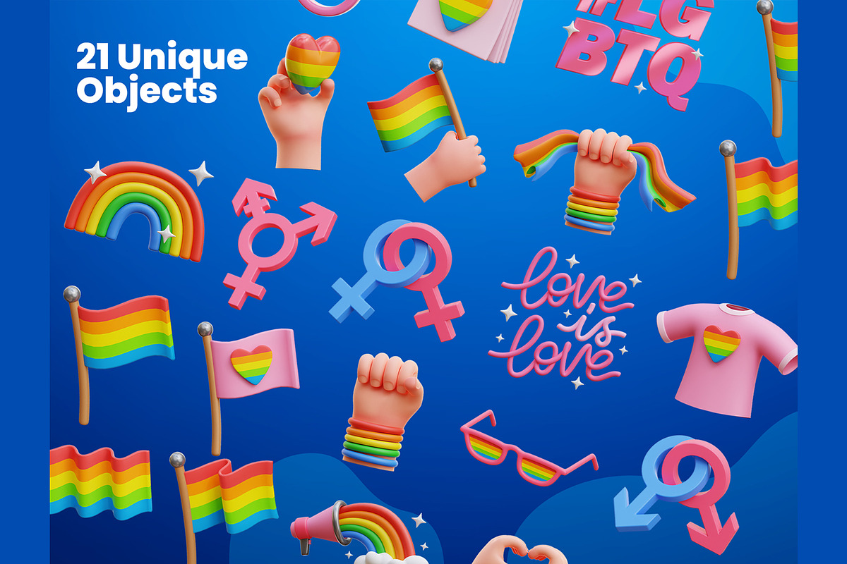 LGBTQ 3D Icons, an Object 3D Model by Rakata Studio (Photo 5 of 7)
