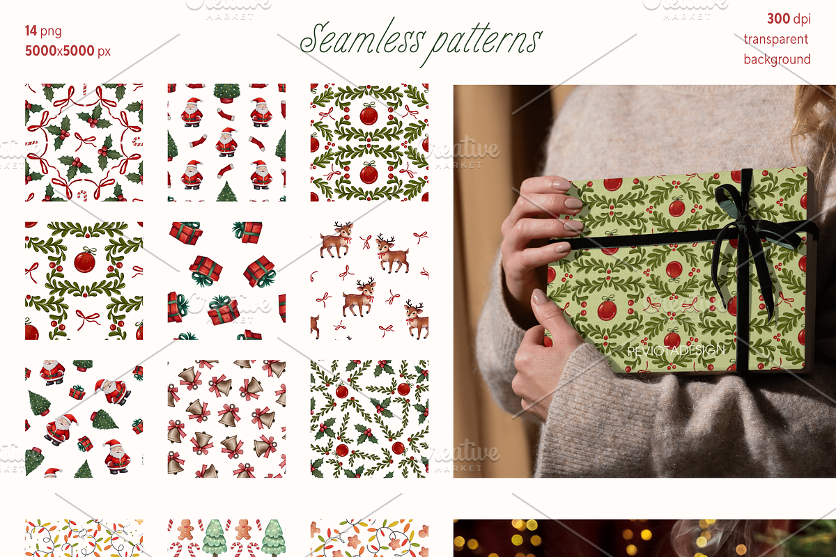 Cute watercolor Christmas collection, a Seasonal Illustration by Peviotadesign (Photo 3 of 13)