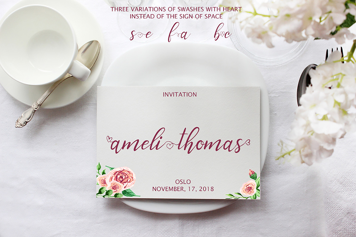 Graceful bouquet-lovely font&clipart preview 8