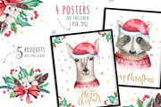 Christmas deer and raccoon animals, an Animal Illustration by Peace ART (Thumbnail 10 of 13)