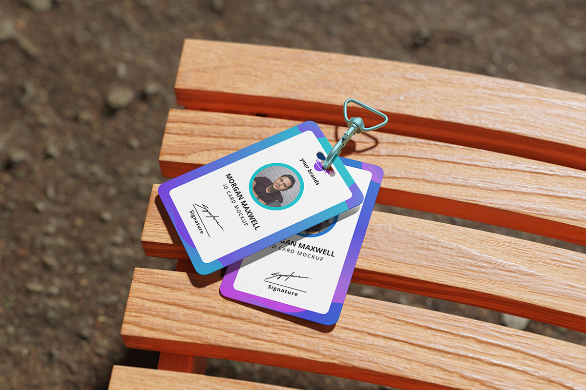 Realistic Company ID Card Mockup, a Merchandise Mockup by ianmikraz (Photo 2 of 5)