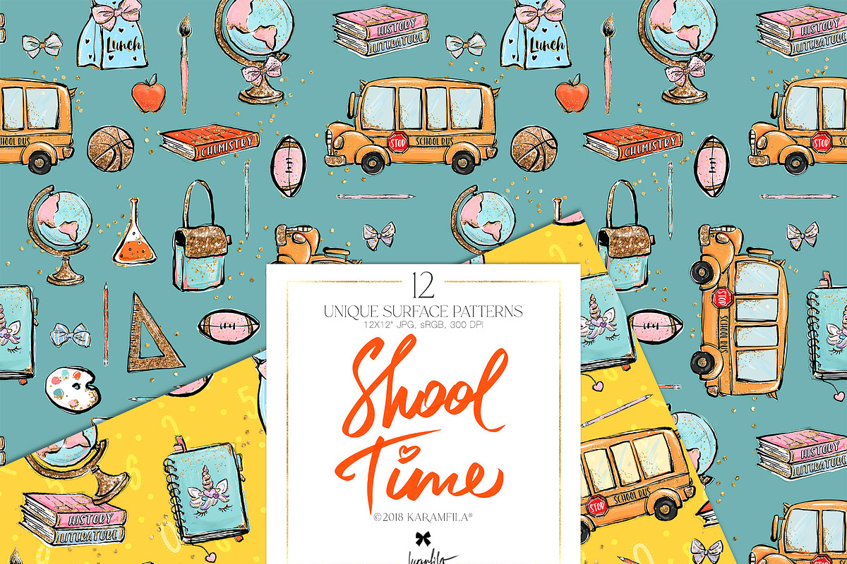 Back to School Seamless Patterns, a Pattern Graphic by KaramfilaS (Photo 2 of 8)