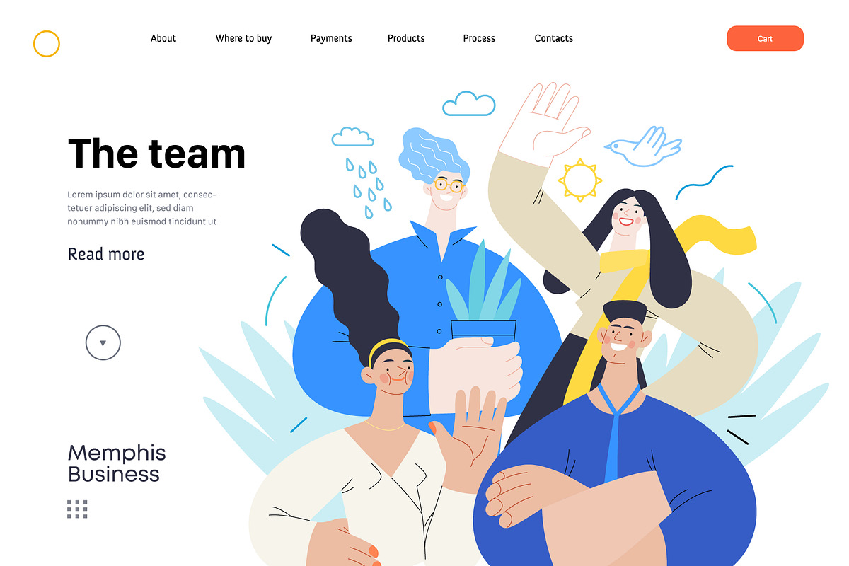 Memphis Business, vector illos, a Templates & Theme by Grivina's shop (Photo 20 of 27)