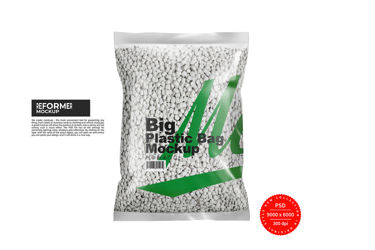 Plastic Bag Mockup, a Packaging Mockup by Reformer Mockup (Photo 6 of 8)