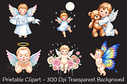 Angel Clipart Baby Angel Clipart Set, an Illustration by RobertsArt (Thumbnail 2 of 7)