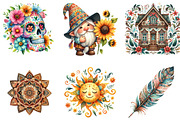 Happy Summer Folk Art Collection PNG, an Illustration by DreamArtGraphic (Thumbnail 3 of 4)