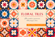Floral Tiles - Patterns and Tiles, a Pattern Graphic by iliveinoctober (Thumbnail 1 of 8)