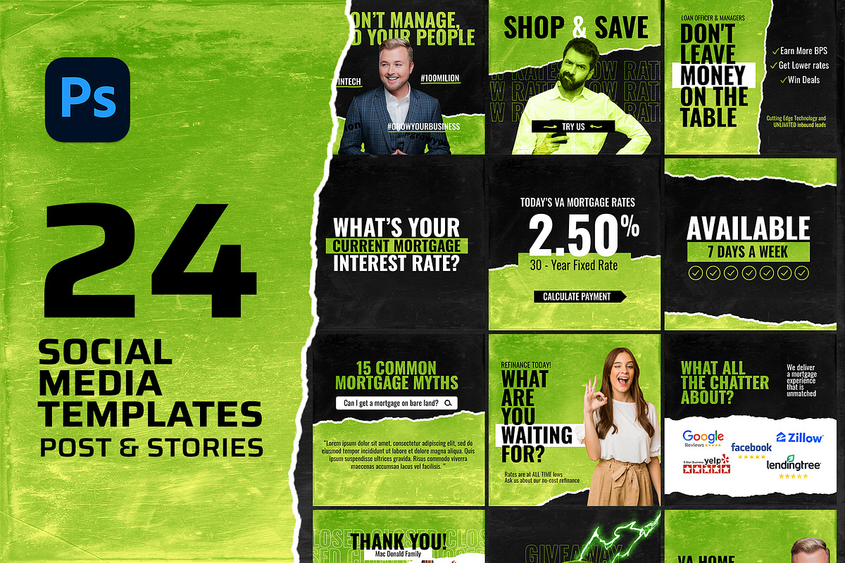 Green Social Media Template, a Social Media Template by Creathift (Photo 1 of 6)