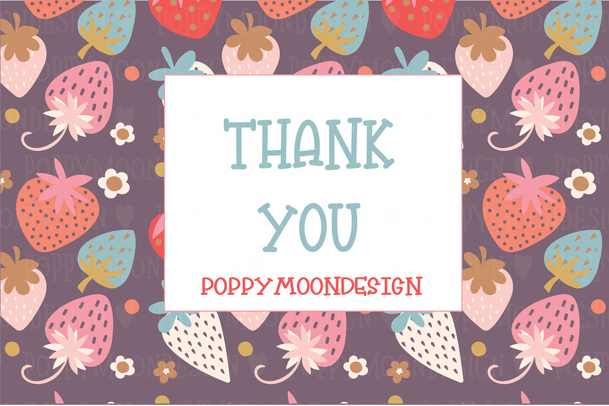 Funky Strawbs clipart & paper set, an Illustration by Poppymoondesign (Photo 5 of 5)