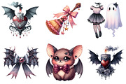 Gothic Coquette Halloween Clipart, an Illustration by DreamArtGraphic (Thumbnail 2 of 5)