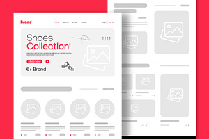 Wireframe Landing Page Layout, an UI Kit Template by CreativeShaper