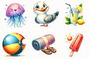 Watercolor Summer Vibe Clipart, an Illustration by OK Design (Thumbnail 4 of 5)