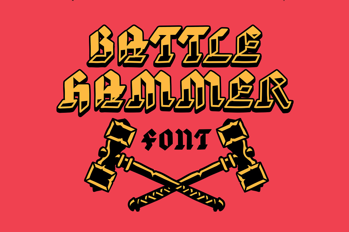 Battle Hammer Font, a Font by Kern Club (Photo 1 of 4)