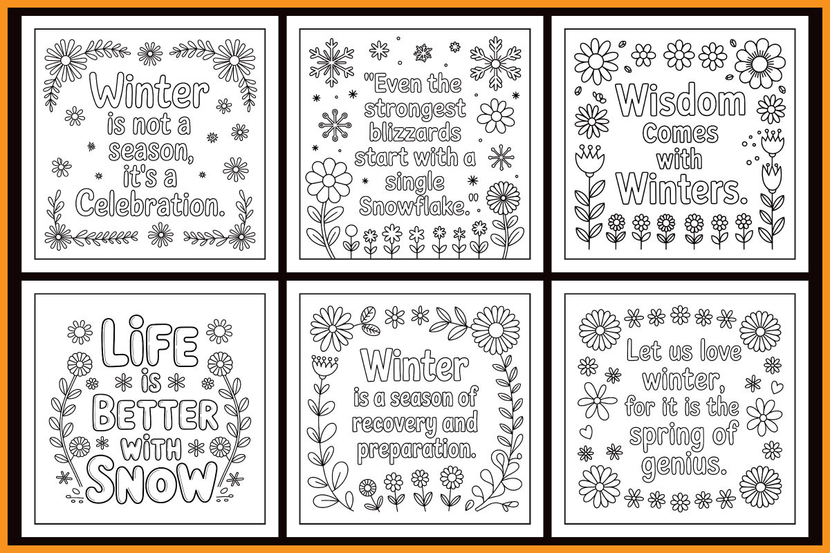 Winter Quotes Coloring Book, an Object Graphic by protabsorkar11 (Photo 4 of 4)
