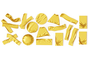 3d Set Of Golden Duct Adhesive Tape