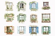 Watercolor Window Flower Clipart, an Illustration by Design Market (Thumbnail 2 of 4)