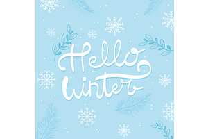 hello winter lettering, an Illustration by studiogstock
