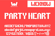 Party Heart font, a Sans Serif Font by weknow (Thumbnail 1 of 8)