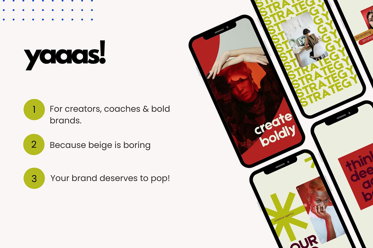 Bold Red Instagram Template Kit, a Social Media Template by Yaaas Design (Photo 10 of 12)