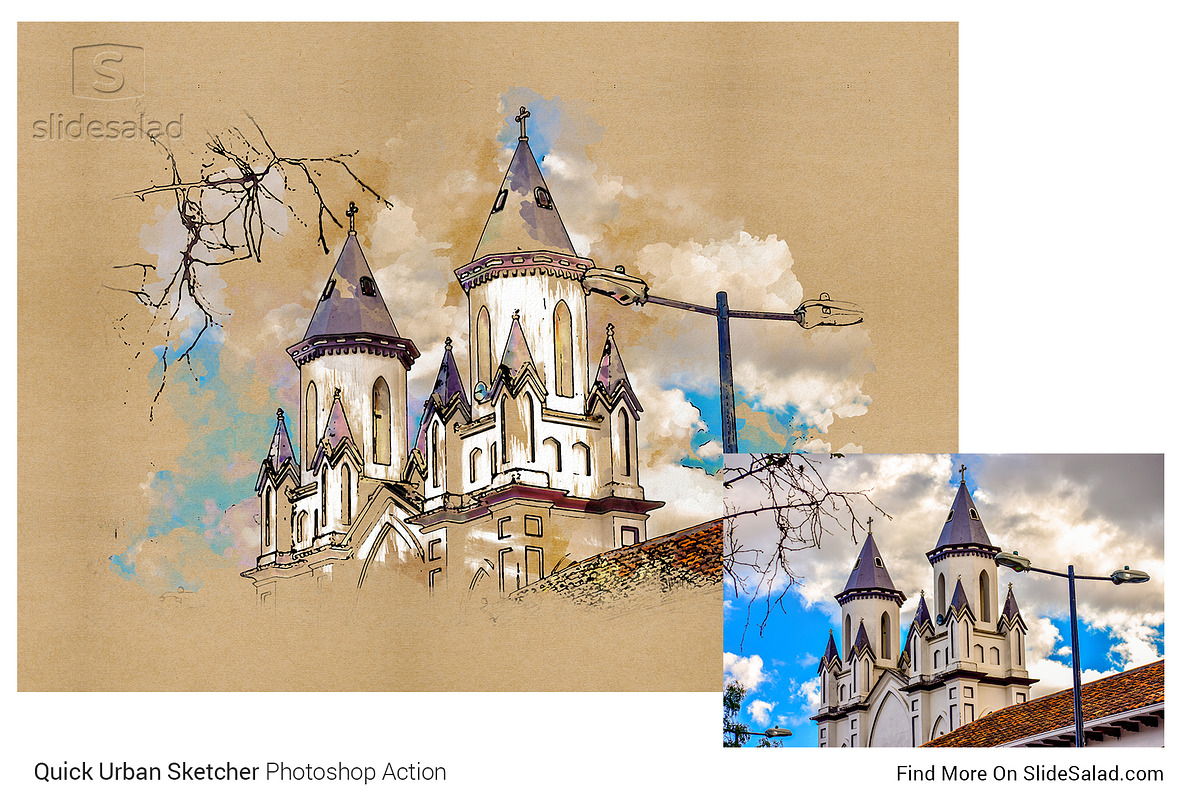 Urban Sketcher Photoshop Action, an Action Add-On by SlideSalad (Photo 29 of 31)