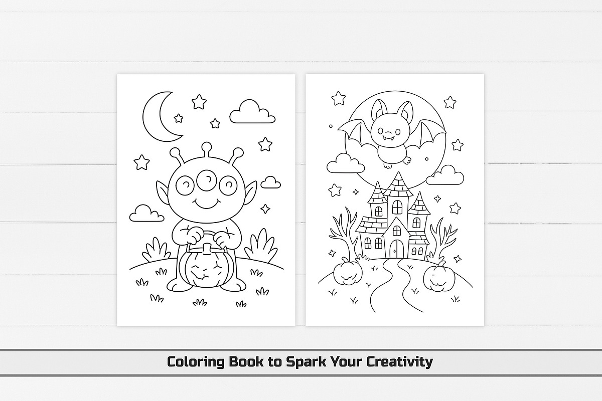 Halloween Coloring Pages, an Education Illustration by DesignDevisers (Photo 2 of 7)