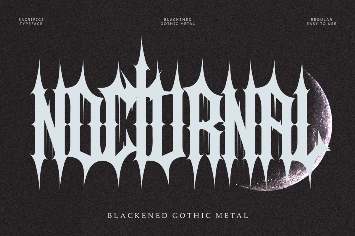 Sacrifice - Gothic Metal Font, a Symbol Font by Masyafi Studio (Photo 4 of 9)