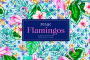 Pink flamingos watercolor patterns, a Pattern Graphic by Laura Camoe (Thumbnail 1 of 4)
