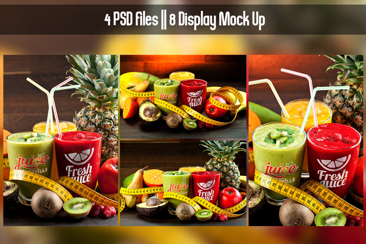 Glass Juice Mock Up V2, an Advertising Mockup by Pixel Place (Photo 2 of 6)
