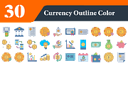 Currency Outline Color Icons Bundle, an Outline Icon by EllaMaiyaali (Thumbnail 1 of 3)