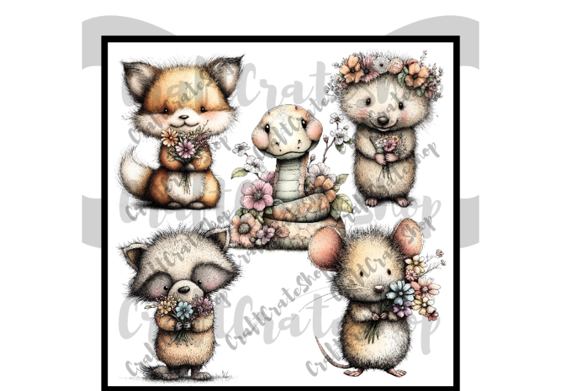 Whimsical Spring Woodland Animals, an Illustration by CraftCrateShop (Photo 6 of 6)