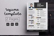 Modern Resume & CV Template, a Resume Template by Hito Graphic (Thumbnail 1 of 8)