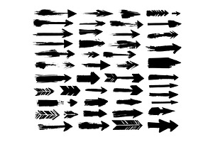 Black chalk arrows. Brush stroke, an Object Illustration by Stock-Smart-Start