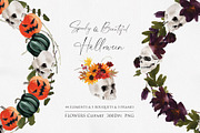 Watercolor flower - Spooky Halloween, an Illustration by Beigetime (Thumbnail 1 of 9)