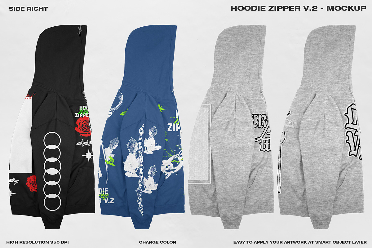 Hoodie Zipper V.2 - Mockup, a Hoody Mockup by DaldSgh (Photo 7 of 15)